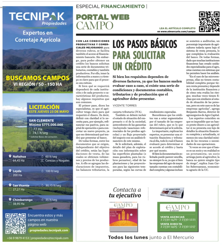 Revista del Campo: How to Apply for a Loan